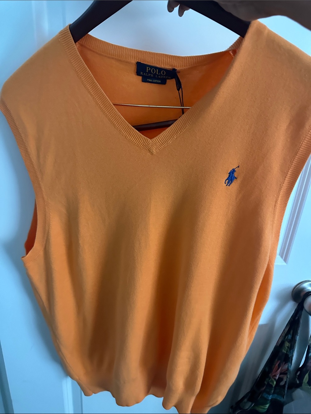 Ralph Lauren Orange Pima Cotton Sweater Crewneck